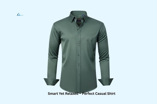 J.VER Men's Short Sleeve Dress Shirts Stretch Stain Shield Casual Button Down Shirts Solid Formal Shirt