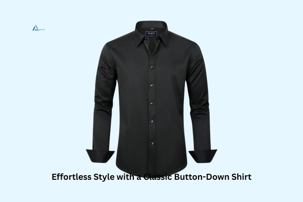 J.VER Men's Dress Shirts Solid Long Sleeve Stretch Wrinkle-Free Formal Shirt Business Casual Button Down Shirts